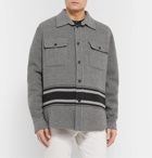 Brioni - Striped Melton Wool Overshirt - Gray