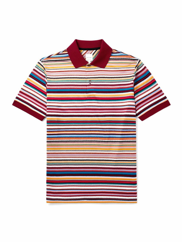Photo: Paul Smith - Striped Cotton Polo Shirt - Red