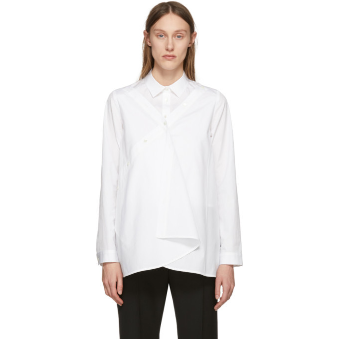 Chika Kisada White Front Drape Shirt
