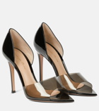 Gianvito Rossi - Bree leather and PVC peep-toe pumps