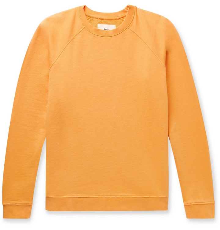 Photo: Folk - Rivet Loopback Cotton-Jersey Sweatshirt - Yellow