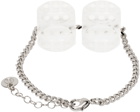 MM6 Maison Margiela Silver & White Dice Bracelet