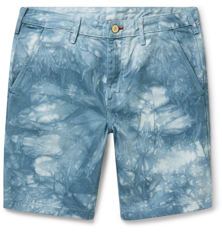 Photo: PS Paul Smith - Slim-Fit Tie-Dyed Denim Shorts - Blue