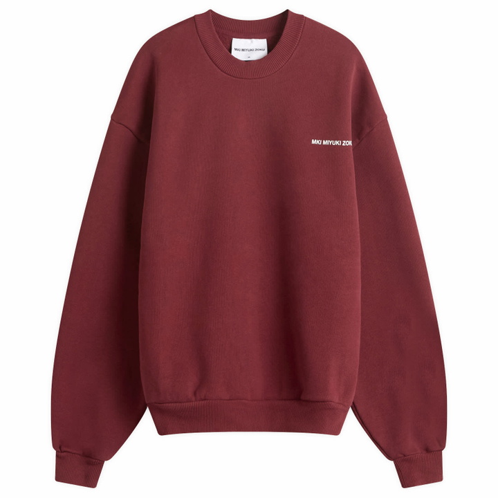 Photo: MKI Women's Uniform Crew Neck Sweatshirt Presented by END. in Burgundy/White
