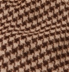 Nanushka - Hayden Faux Leather-Trimmed Houndstooth Wool and Silk-Blend Jacket - Brown