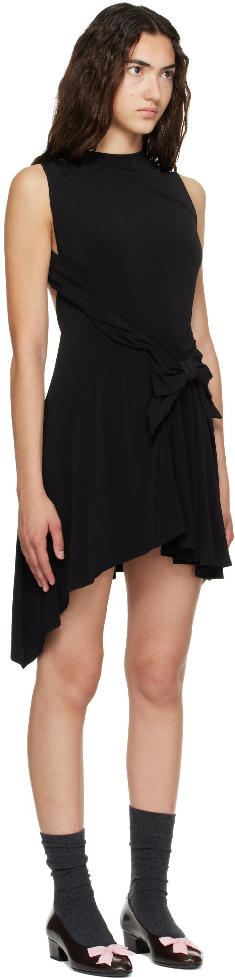 Sandy Liang Black Cello Minidress