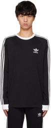 adidas Originals Black Adicolor Classics 3-Stripes Long Sleeve T-Shirt