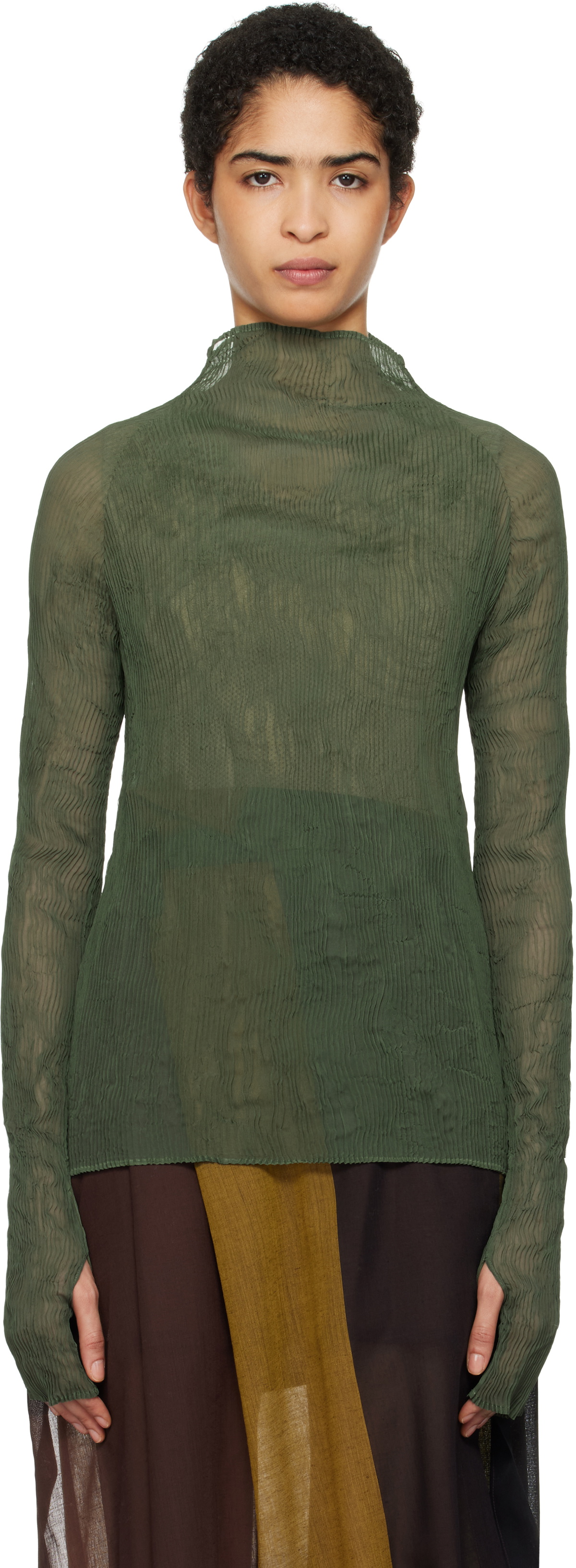 chiffon turtleneck