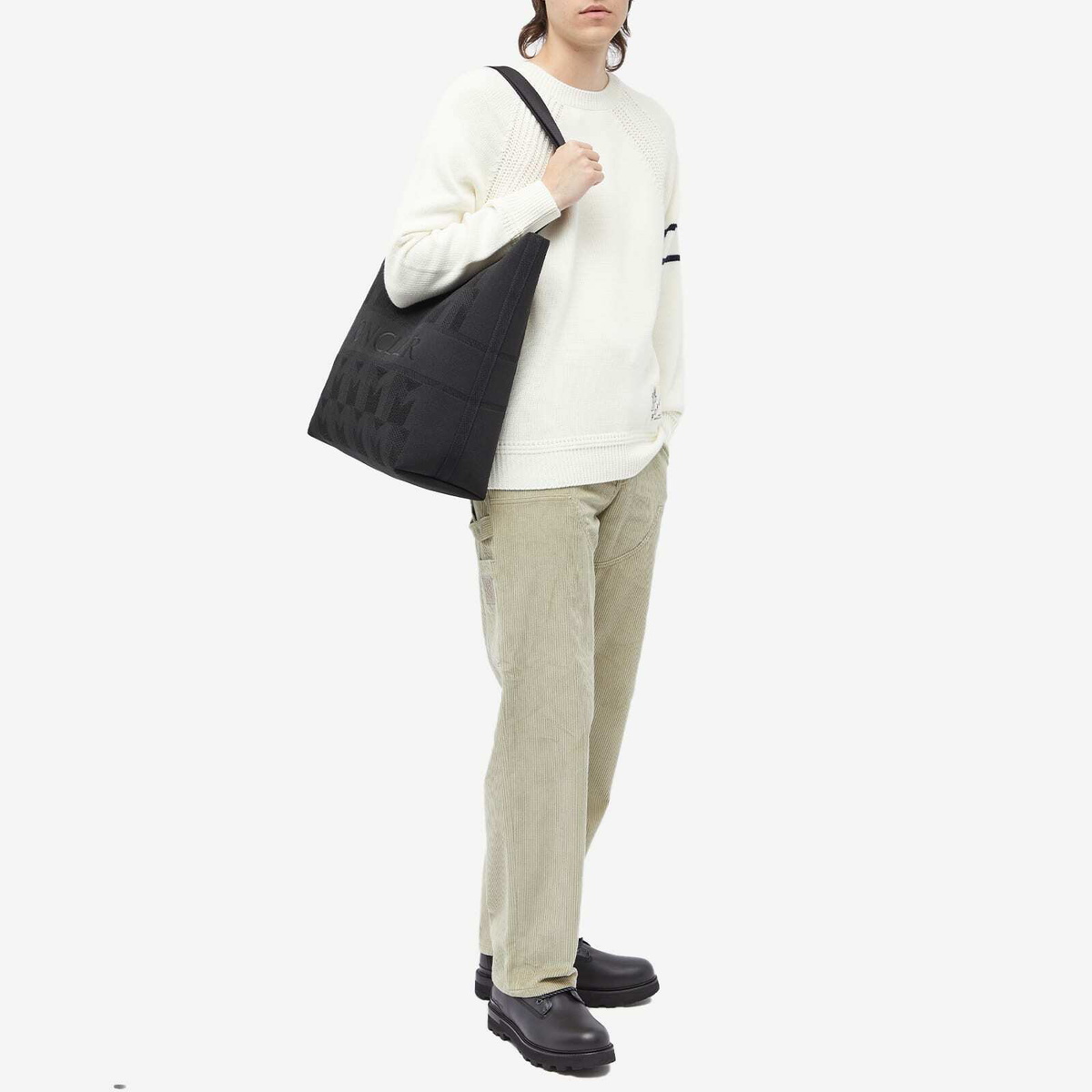 Moncler Men's Knit Tote Bag in Black Moncler