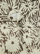 Desmond & Dempsey - Camp-Collar Floral-Print Linen Pyjama Set - Neutrals