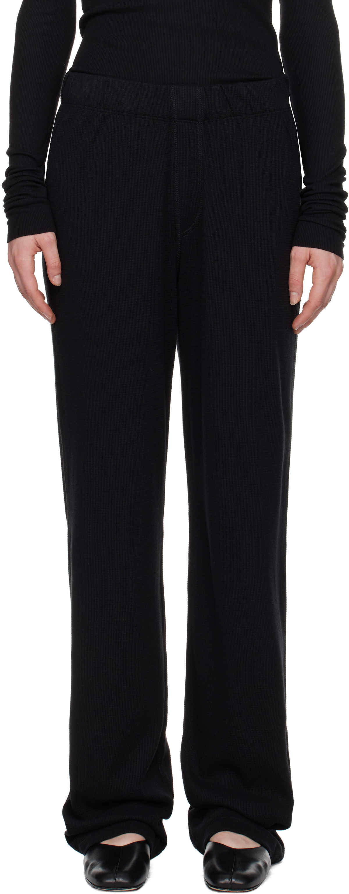 ÉTERNE Black Thermal Lounge Pants