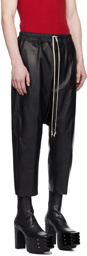 Rick Owens Black Cropped Leather Pants