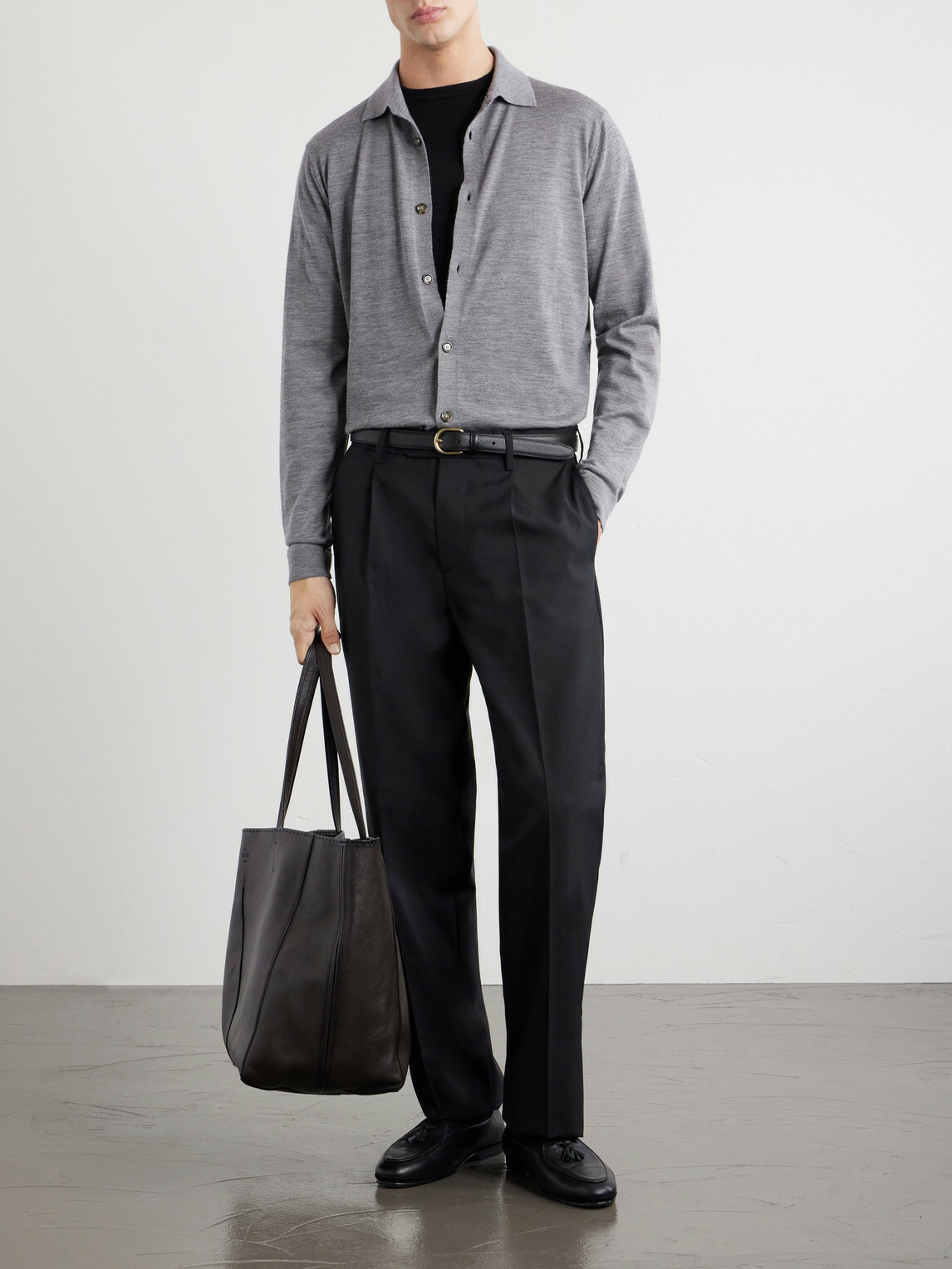 Lardini - Virgin Wool Polo Shirt - Gray