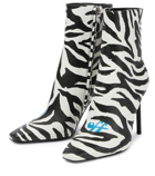 Off-White - Allen zebra-print leather ankle boots