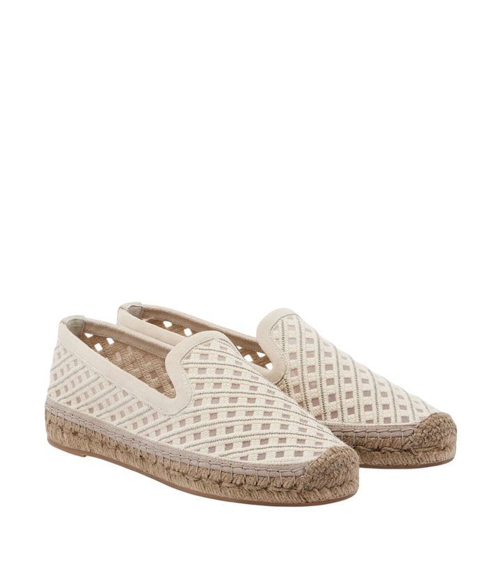 Photo: Brunello Cucinelli Monili suede-trimmed canvas espadrilles