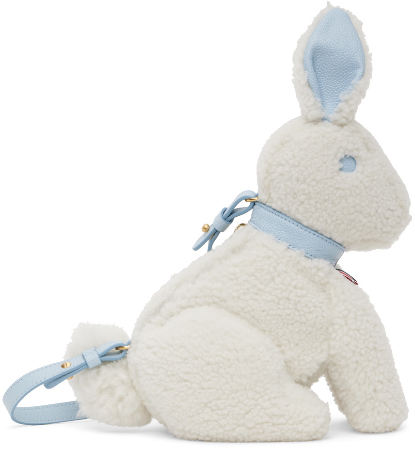 ☆国内発送☆ THOM BROWNE GREY LEATHER RABBIT BAG Rabbit Baguette Bag In Pebble Grain Leather | Thom Browne