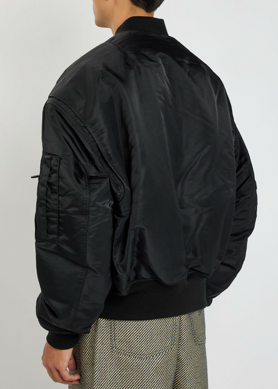 Entire Studios Broad Padded Nylon Bomber Jacket Black