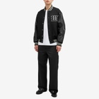 Wacko Maria Men's Type-2 Leather Varsity Jacket in Black