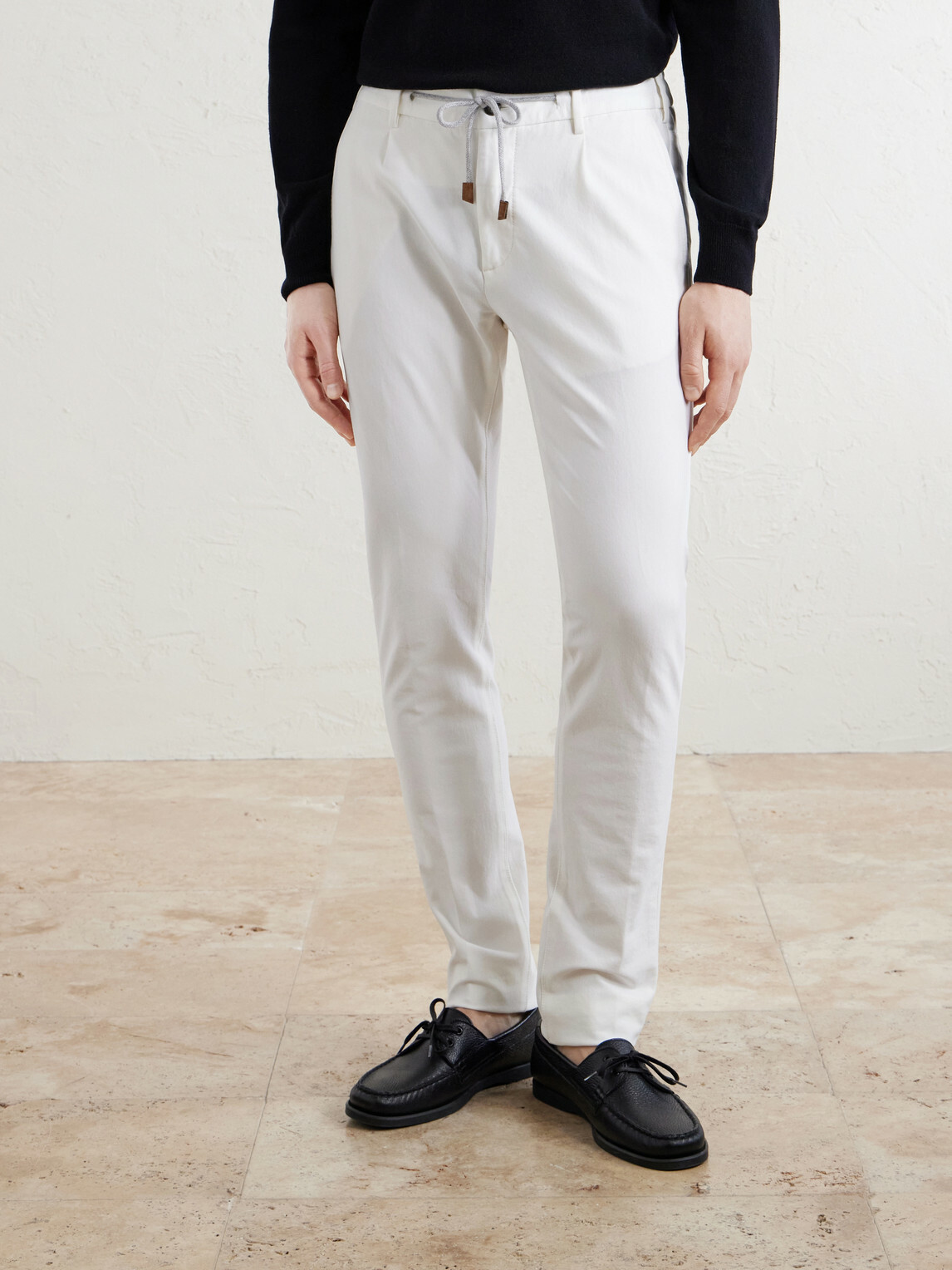 Eleventy - Straight-Leg Cotton-Blend Trousers - White
