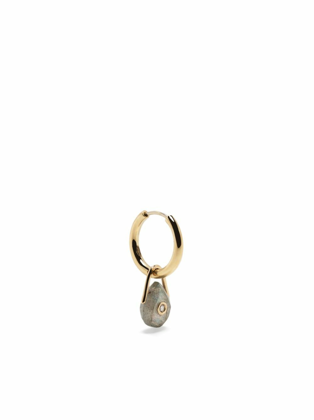 Pascale Monvoisin 9K Yellow Gold Orso Labradorite And Diamond Single Hoop Earring