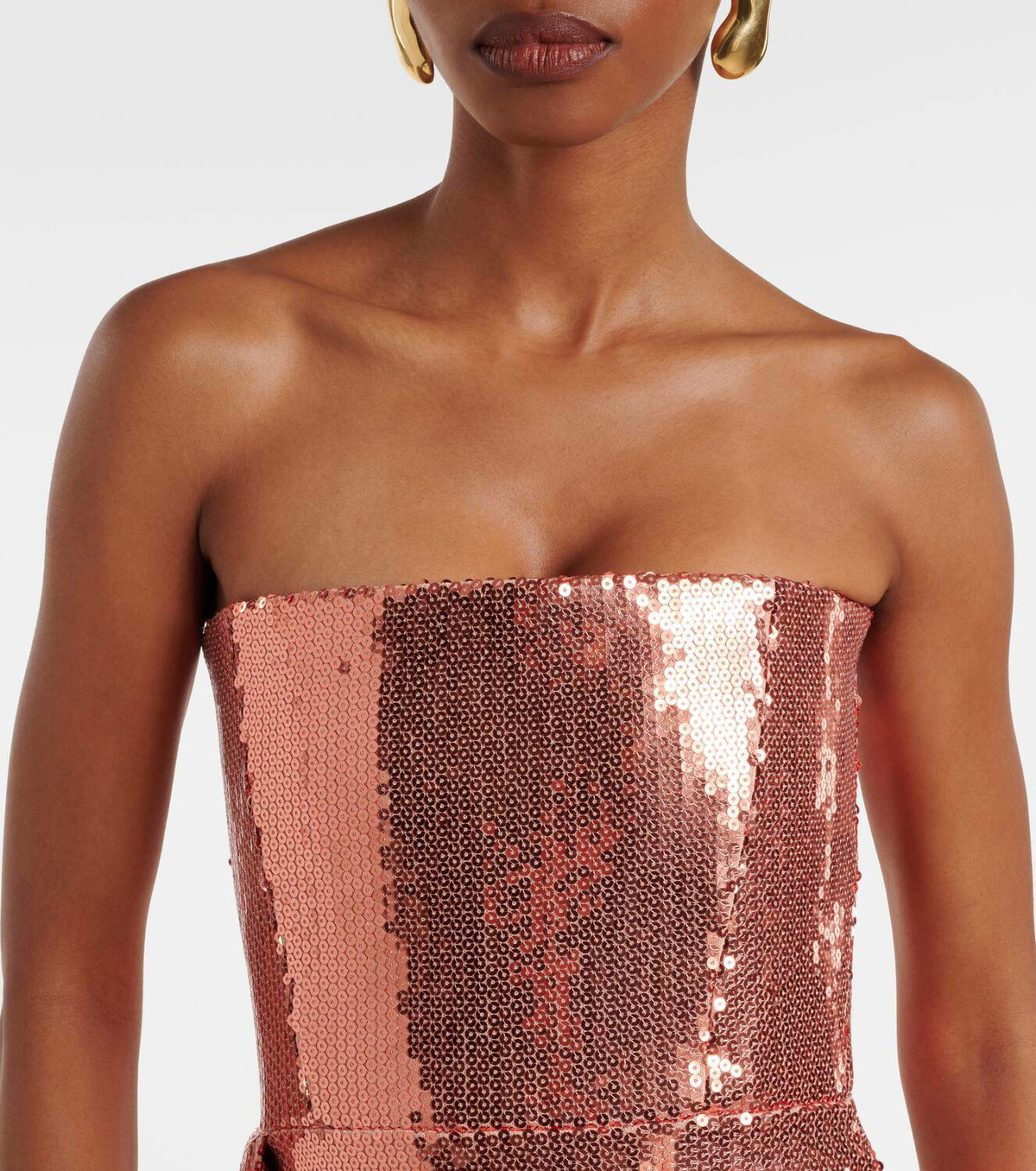 Alex Perry Draped sequined corset dress