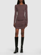 THE ANDAMANE Naida Ribbed Stretch Viscose Mini Dress