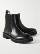 Valentino Garavani - Toile Iconographe Glossed-Leather Chelsea Boots - Black