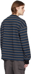 Juun.J Blue Striped Long Sleeve T-Shirt