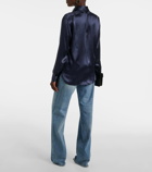 Tom Ford Plissé silk charmeuse shirt