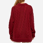 Daniëlle Cathari Women's x Woolrich Oversized Cable Knit in Dark Red
