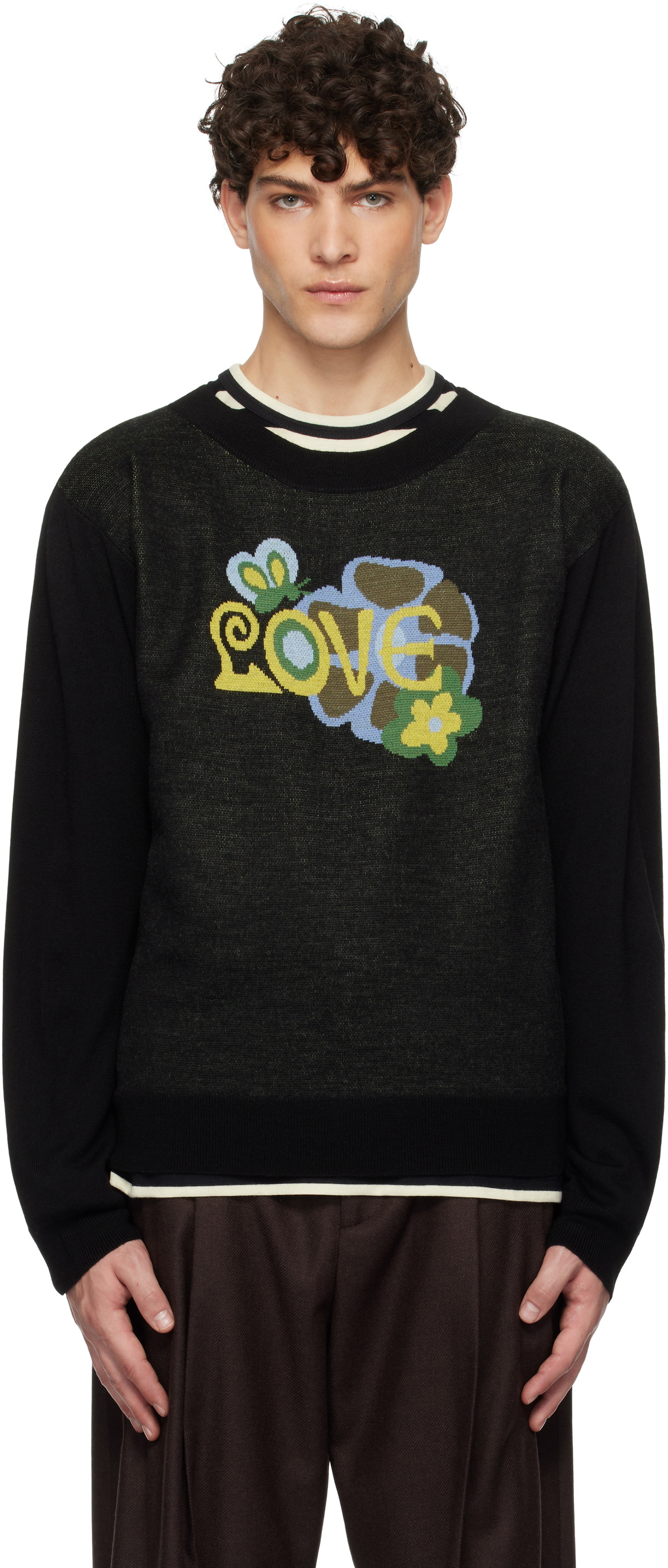 Anna Sui Black Knitwear 'Love' Sweater