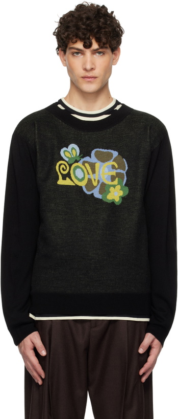 Photo: Anna Sui Black Knitwear 'Love' Sweater