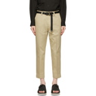 Solid Homme Beige Cropped Carpenter Trousers