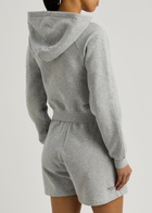 Represent Owners Club Cropped Hooded Cotton Sweatshirt Light Grey