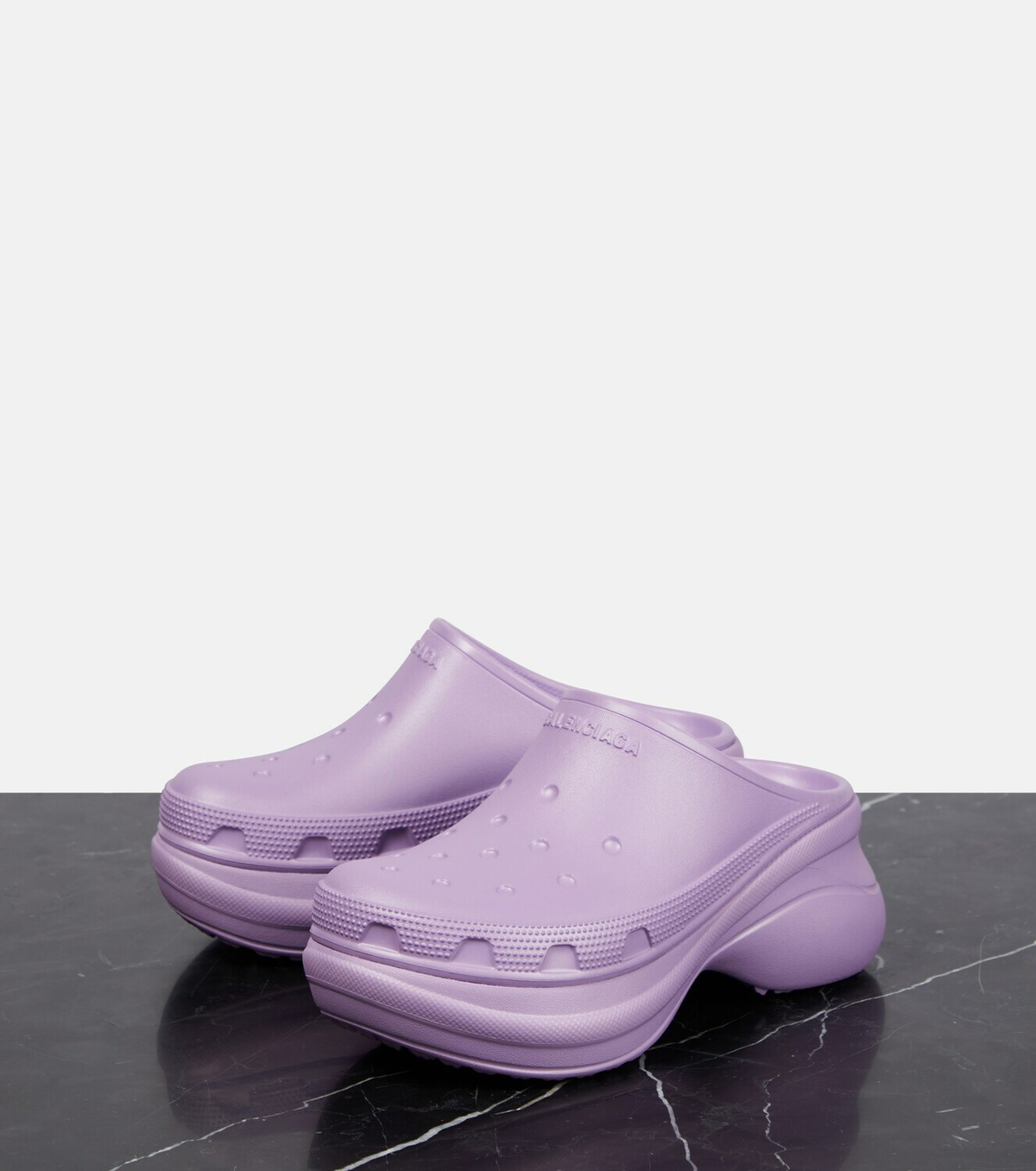Balenciaga X Crocs platform slides