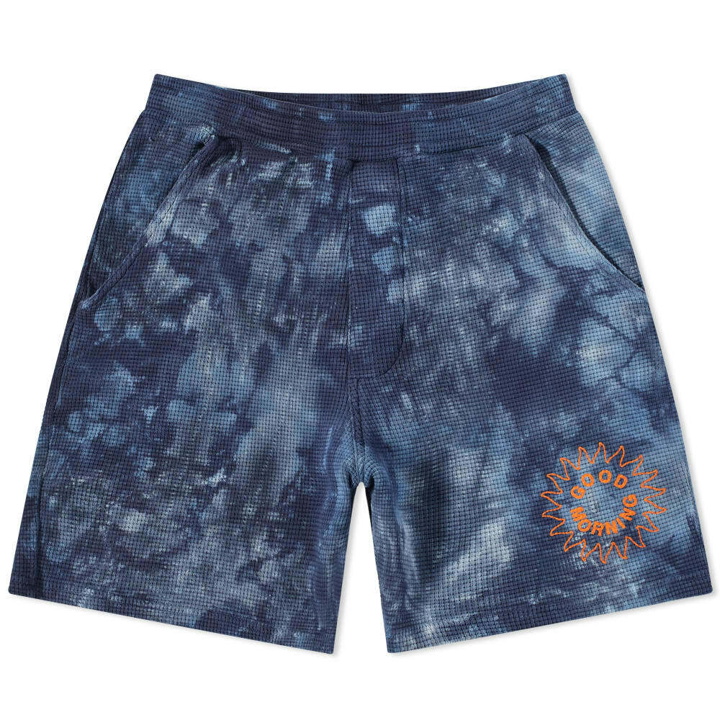 Photo: Good Morning Tapes Men's Waffle Short in Blue Tie Dye