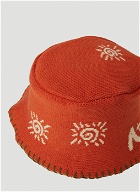 Symbols Knitted Bucket Hat in Orange