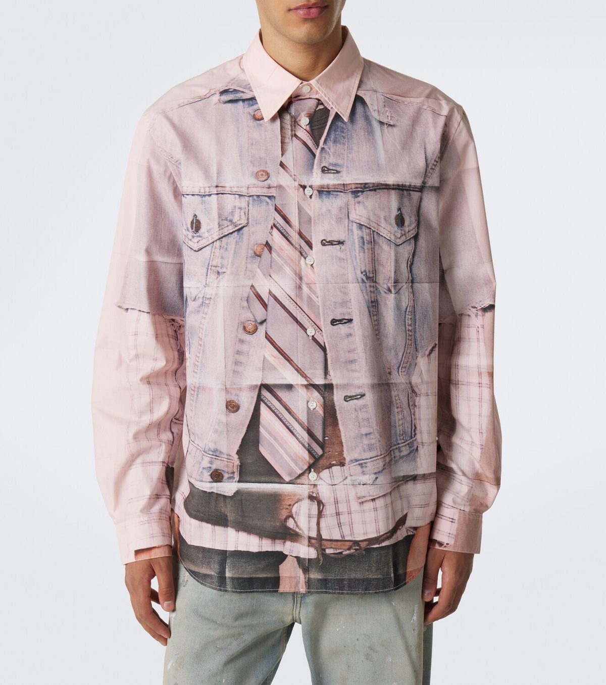 Acne Studios Trompe-l'œil cotton poplin shirt