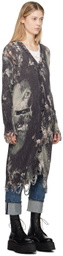 R13 Black Distressed Long Cardigan