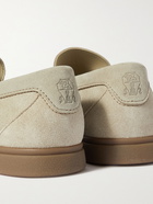 Brunello Cucinelli - Suede Penny Loafers - Neutrals