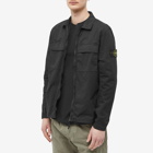 Stone Island Men's Supima Cotton Twill Stretch-TC Zip Shirt Jacket in Black