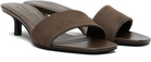 Loulou de Saison Brown Sarafina Kitten Mule Heeled Sandals