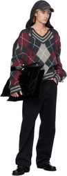 Y/Project Gray & Burgundy Zip Insert Hoodie