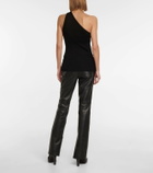 Petar Petrov Tano ribbed-knit silk one-shoulder top