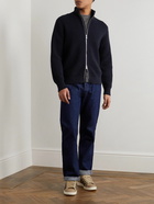 Theory - Gary Waffle-Knit Cotton and Cashmere-Blend Zip-Up Cardigan - Blue