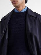 Sunspel - Merino Wool-Basketweave Sweater - Blue