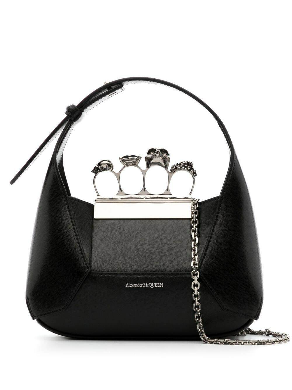 ALEXANDER MCQUEEN - The Jewelled Hobo Mini Leather Shoulder Bag ...