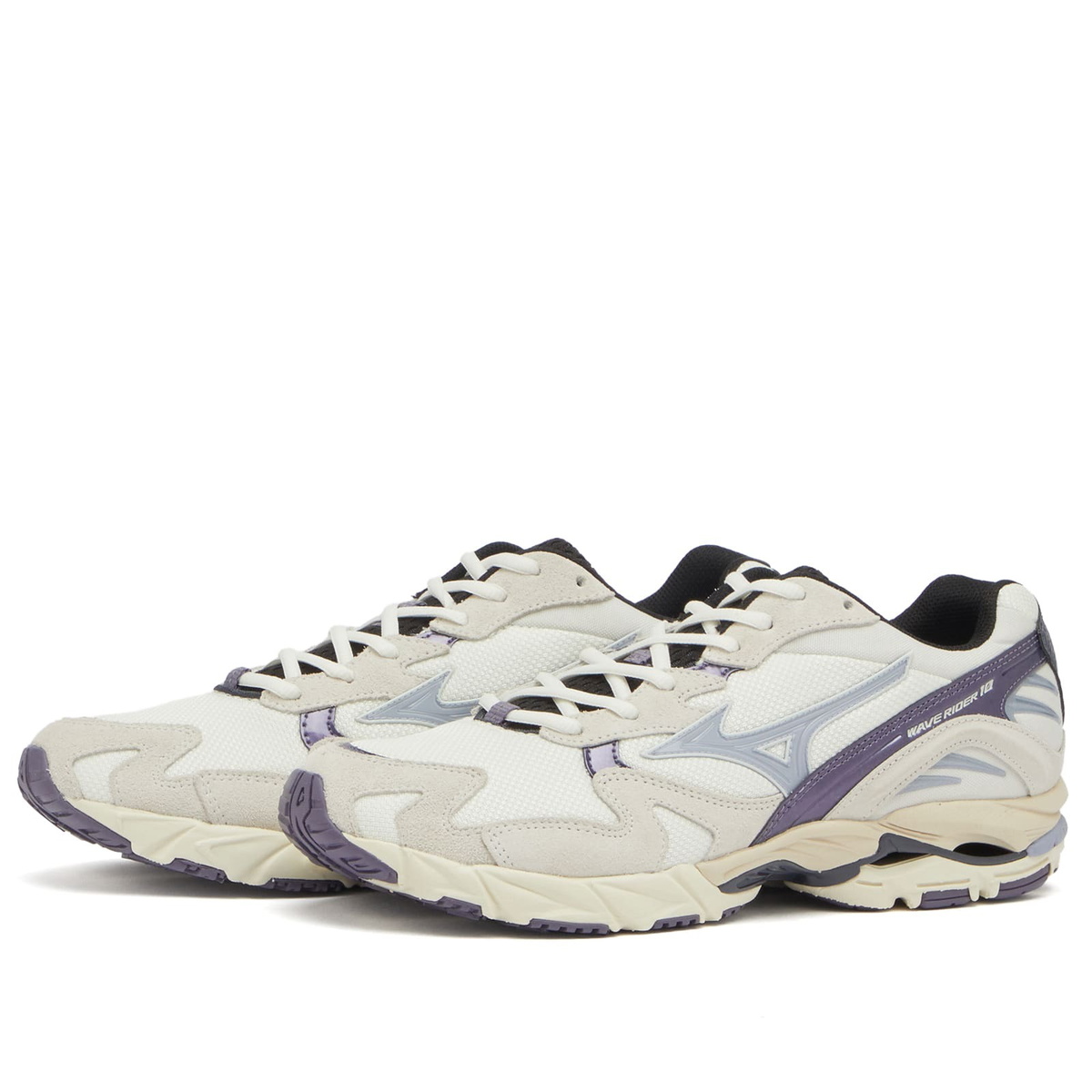 Mizuno Wave Rider 10 "Yurei" Sneakers in Snow White/Aleutian/Cadet