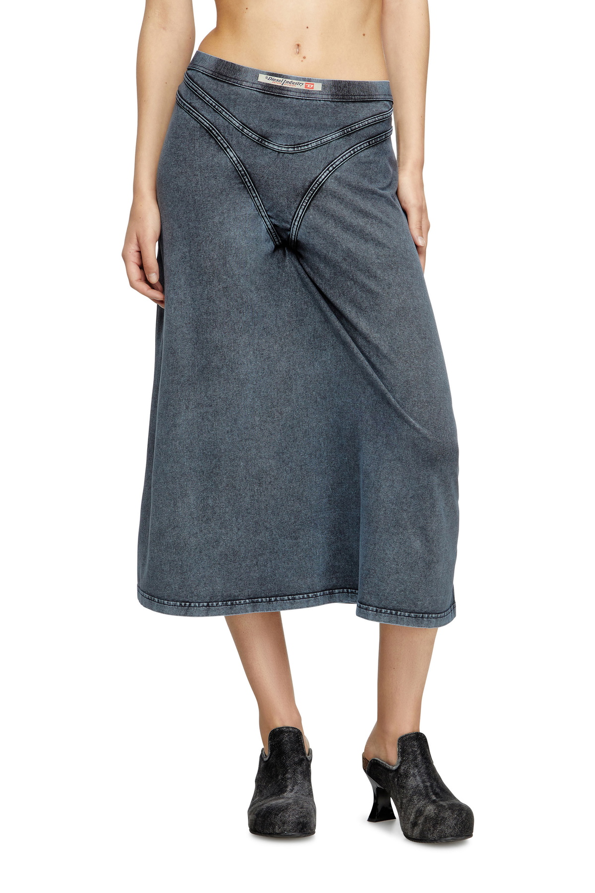 Diesel Black O-Venus Midi Skirt Diesel