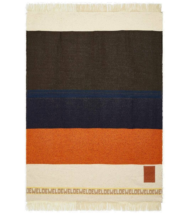 Photo: Loewe Striped wool and linen-blend blanket